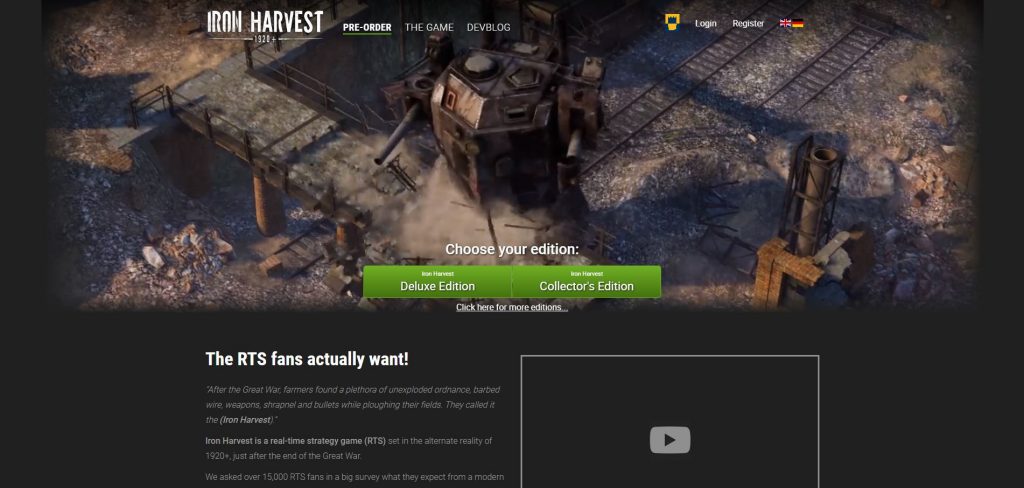 《 Iron Harvest 》面白そうな RTS ゲーム