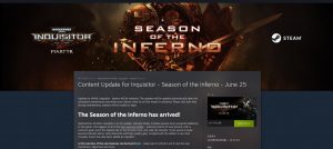 v2.3.0!シーズナルイベント実装してる!「W40K: Inquisitor - Martyr」Season of the Inferno